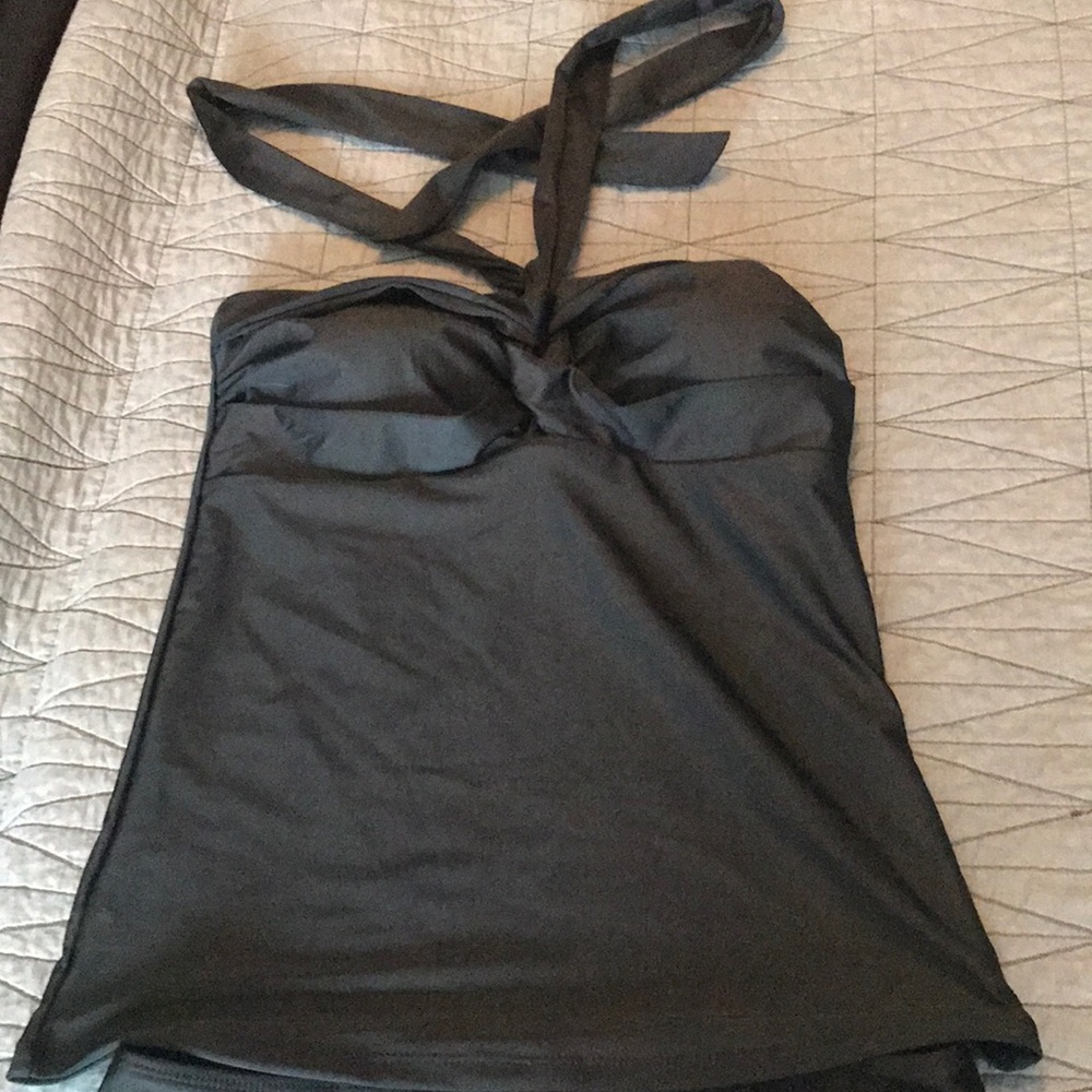 Black tank bathing suit